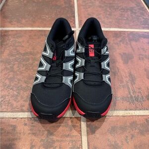 Youth Salomon Speedcross Black and Red Athletic Shoes